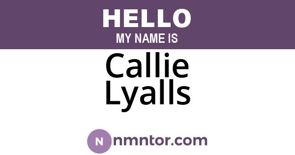Callie Lyalls