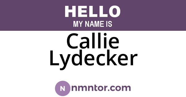 Callie Lydecker