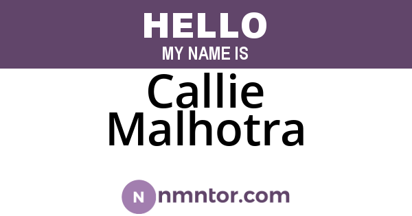 Callie Malhotra