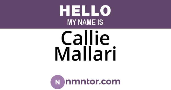 Callie Mallari