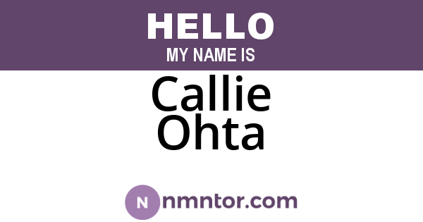 Callie Ohta