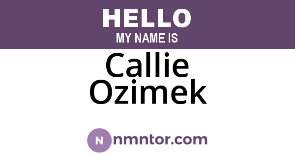 Callie Ozimek