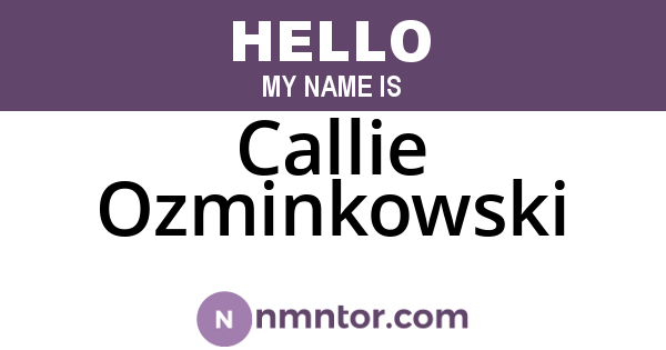 Callie Ozminkowski