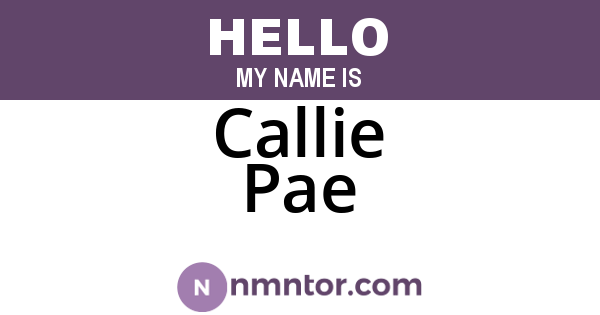 Callie Pae