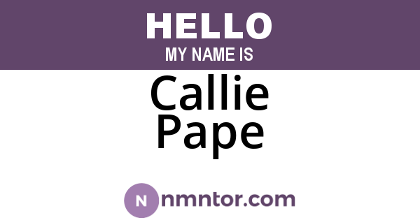 Callie Pape