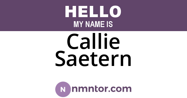 Callie Saetern
