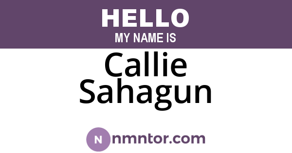 Callie Sahagun
