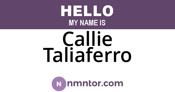 Callie Taliaferro