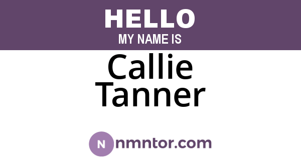 Callie Tanner