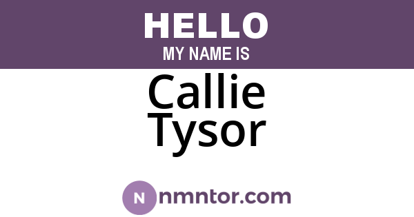 Callie Tysor