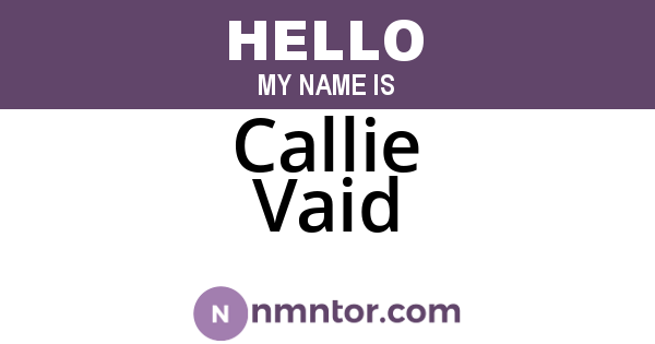 Callie Vaid