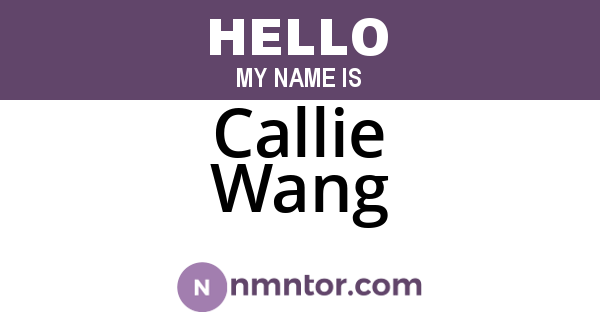 Callie Wang
