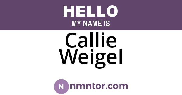 Callie Weigel