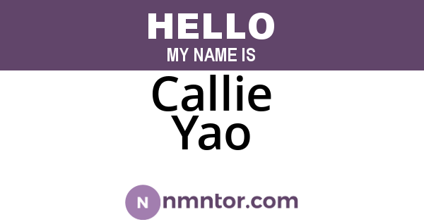 Callie Yao