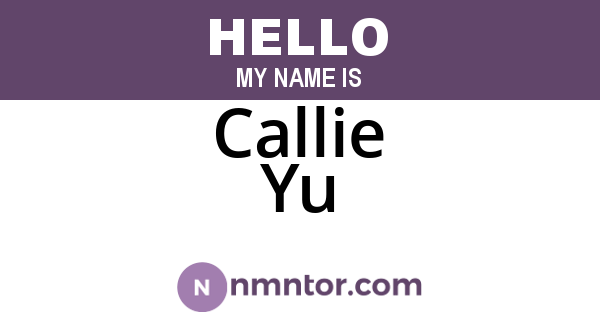 Callie Yu