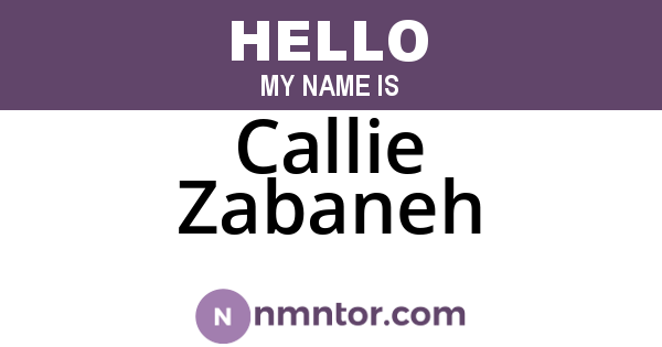 Callie Zabaneh
