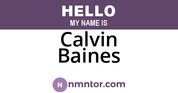 Calvin Baines