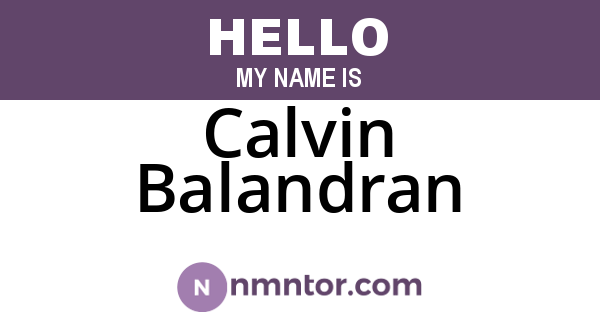 Calvin Balandran