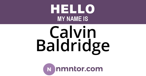 Calvin Baldridge