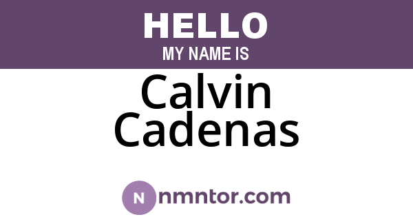 Calvin Cadenas