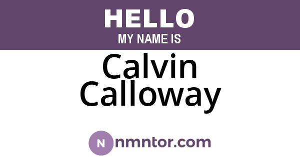 Calvin Calloway