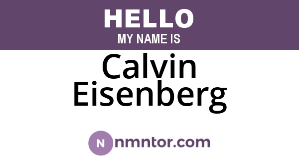 Calvin Eisenberg