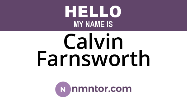 Calvin Farnsworth