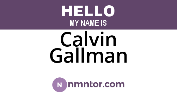 Calvin Gallman