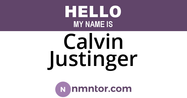 Calvin Justinger