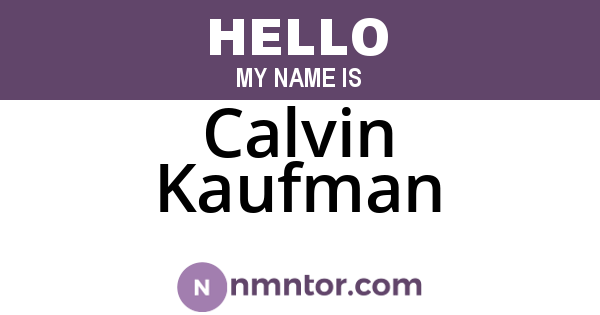 Calvin Kaufman