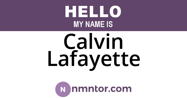 Calvin Lafayette