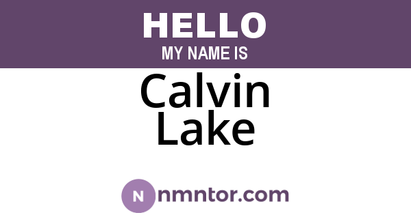Calvin Lake