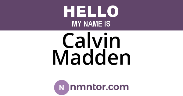 Calvin Madden
