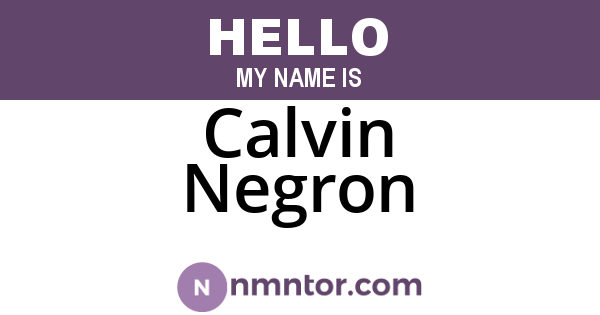 Calvin Negron