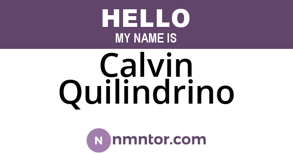 Calvin Quilindrino