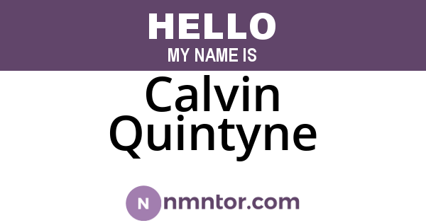 Calvin Quintyne
