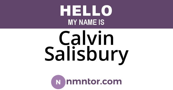 Calvin Salisbury
