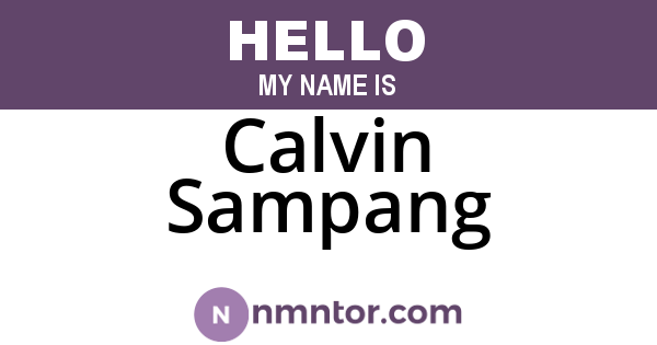Calvin Sampang