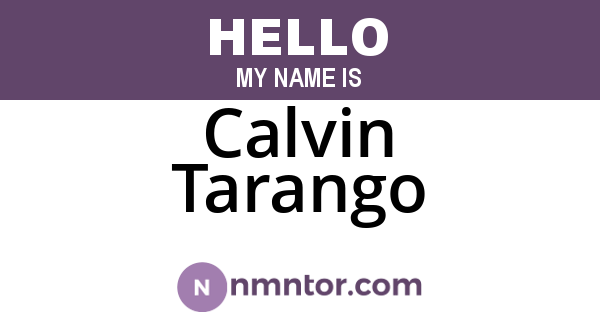 Calvin Tarango