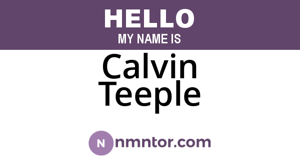 Calvin Teeple