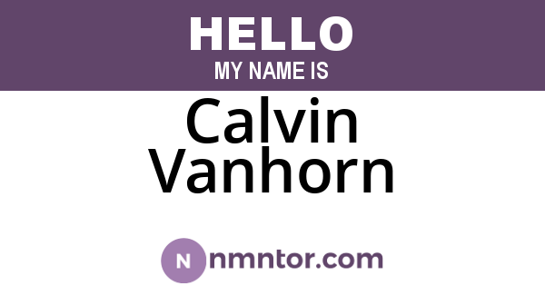 Calvin Vanhorn