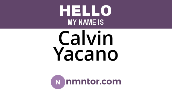 Calvin Yacano