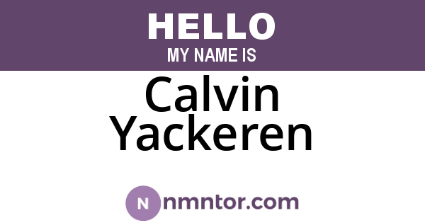 Calvin Yackeren