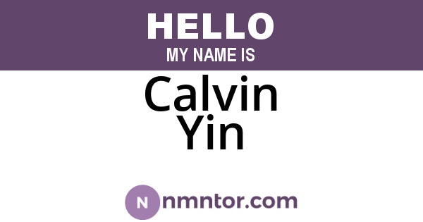 Calvin Yin