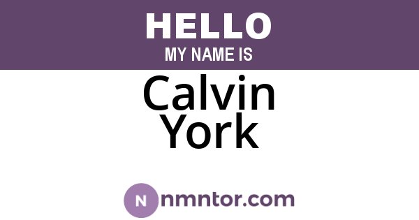 Calvin York