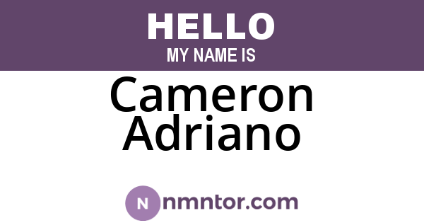 Cameron Adriano