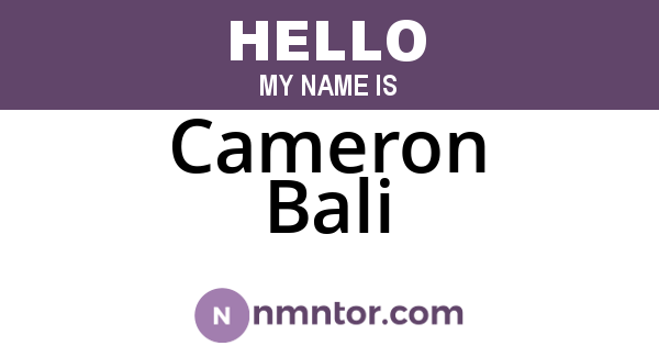 Cameron Bali