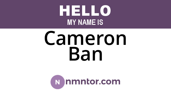 Cameron Ban
