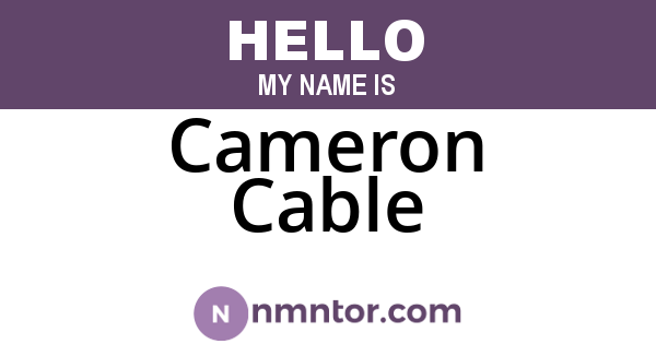 Cameron Cable