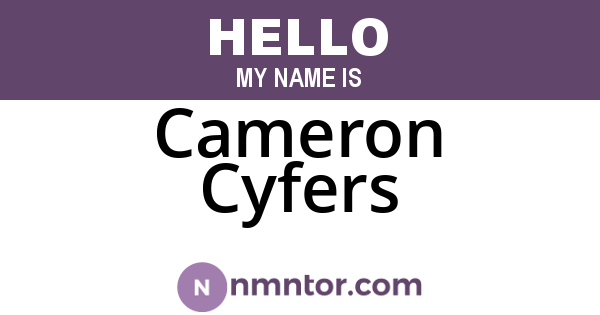 Cameron Cyfers